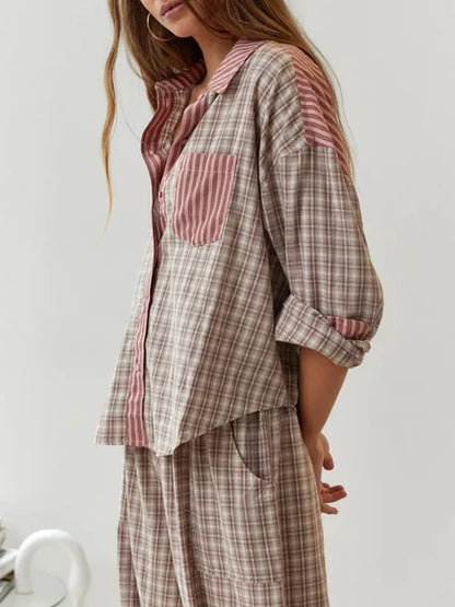 Comfortable Striped Pajama Set for Women