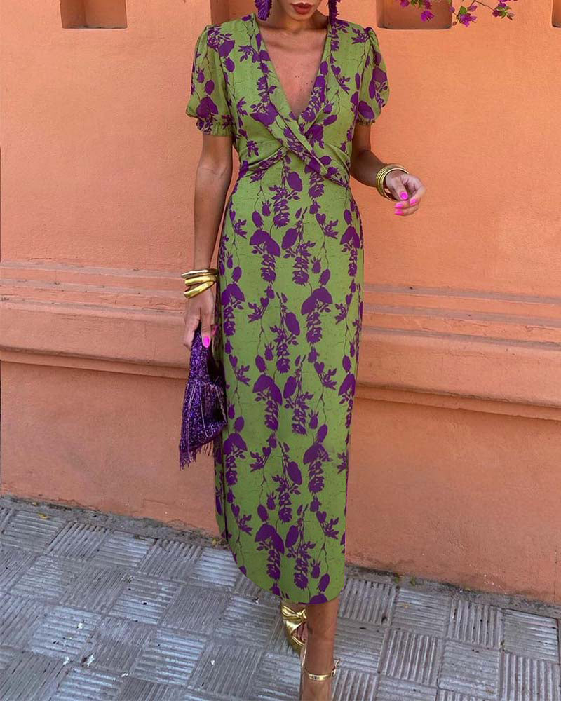 Stylish Women's Puff Sleeve Party Dress - ModishWorld