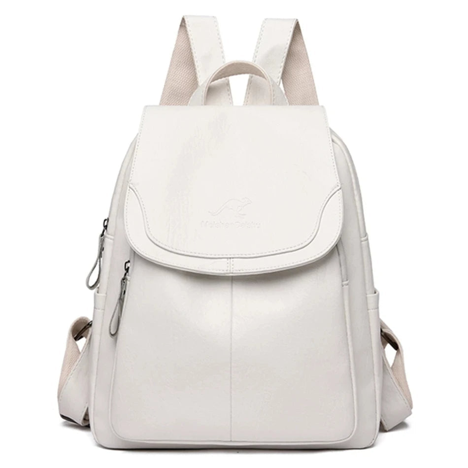 Durable Leather Ladies Travel Backpack