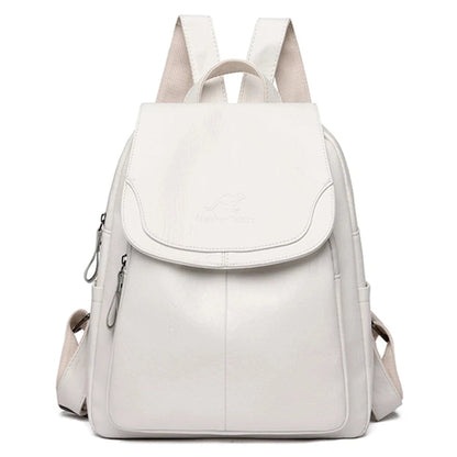 Durable Leather Ladies Travel Backpack