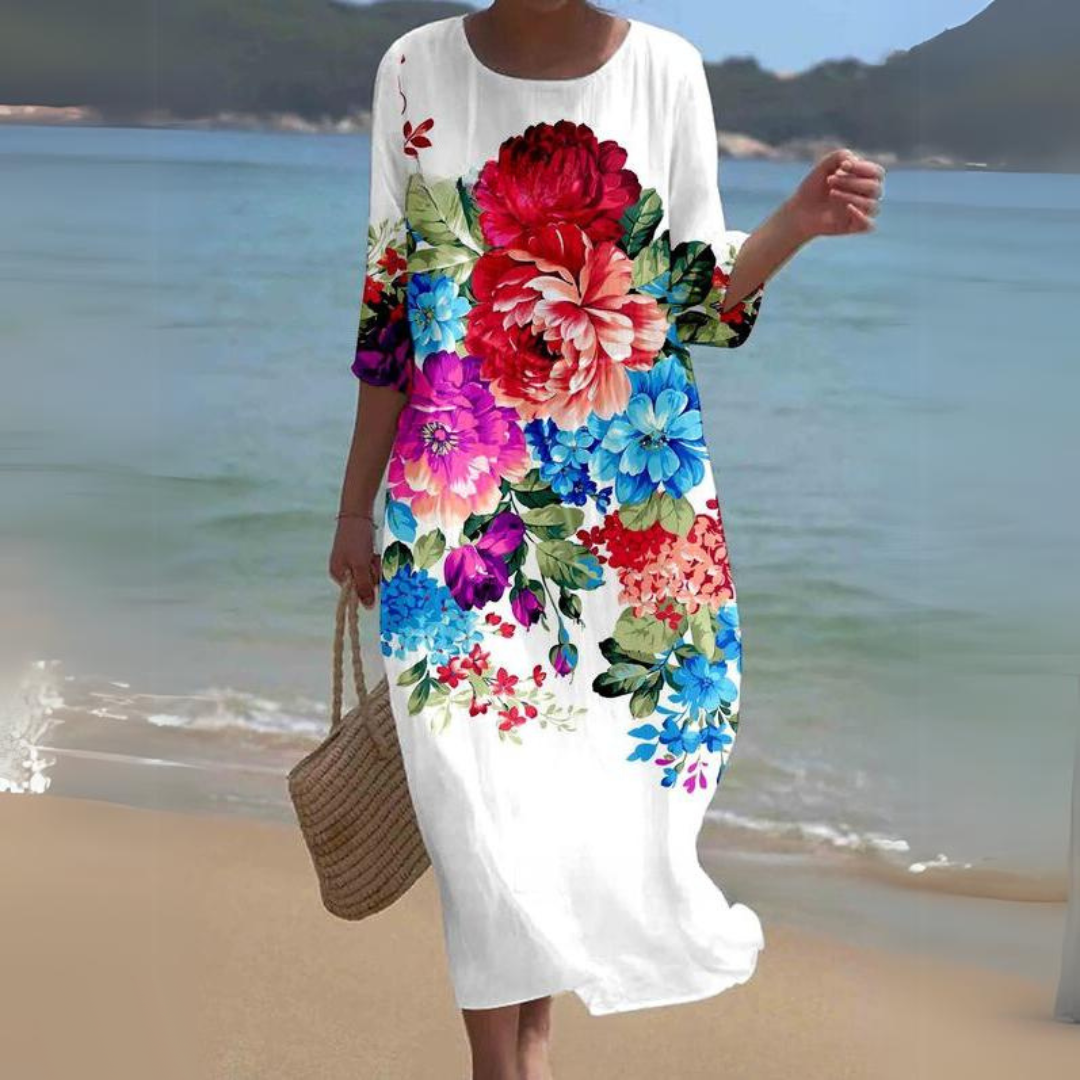 Beautiful Blossom Knee Length Dress for Ladies