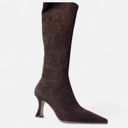 Chic Ladies Suede High Heel Boots - Modish World