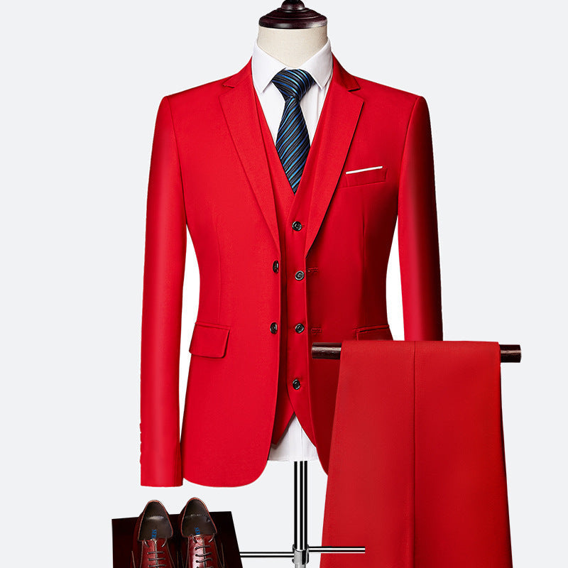 Classic Tailored 3-Piece Groom Suit Set for Men