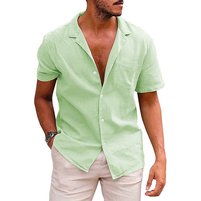 Relaxed Fit Mens Short Sleeve Dress Shirt