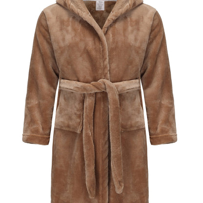 Children's Hooded Robe with Tie Waist