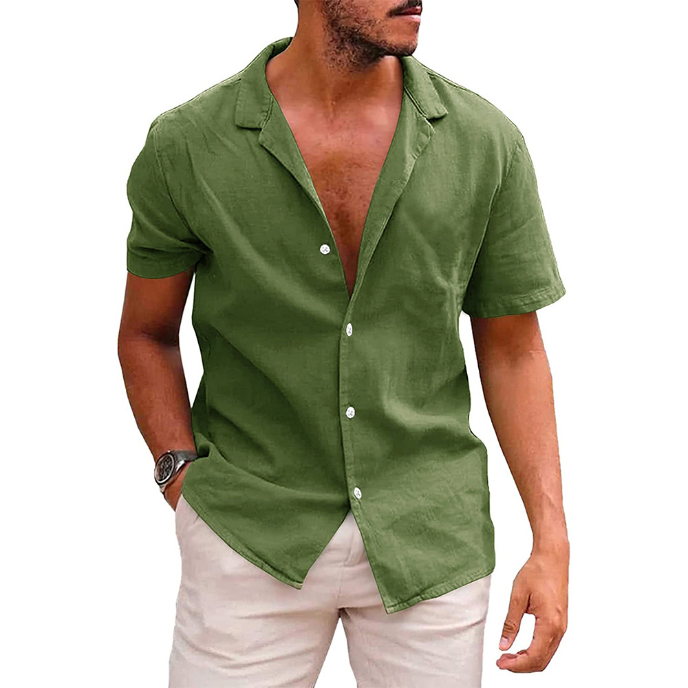 Relaxed Fit Mens Short Sleeve Dress Shirt