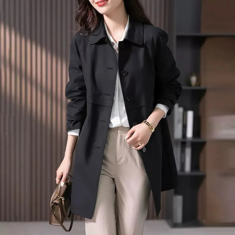 Classic Women's Double Breasted Short Trench Coat
