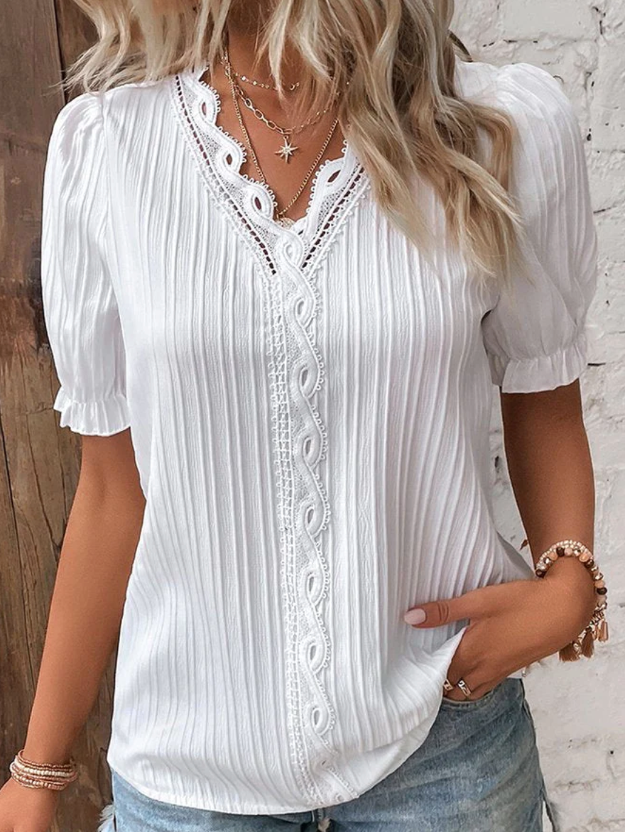 Women's Classic V-Neck Work Blouse - ModishWorld