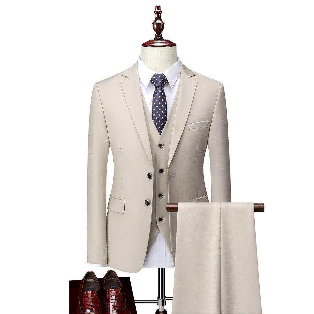 Classic Tailored 3-Piece Groom Suit Set for Men