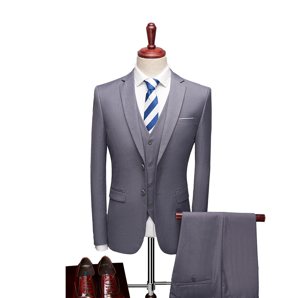 Classic Tailored 3-Piece Groom Suit Set for Men