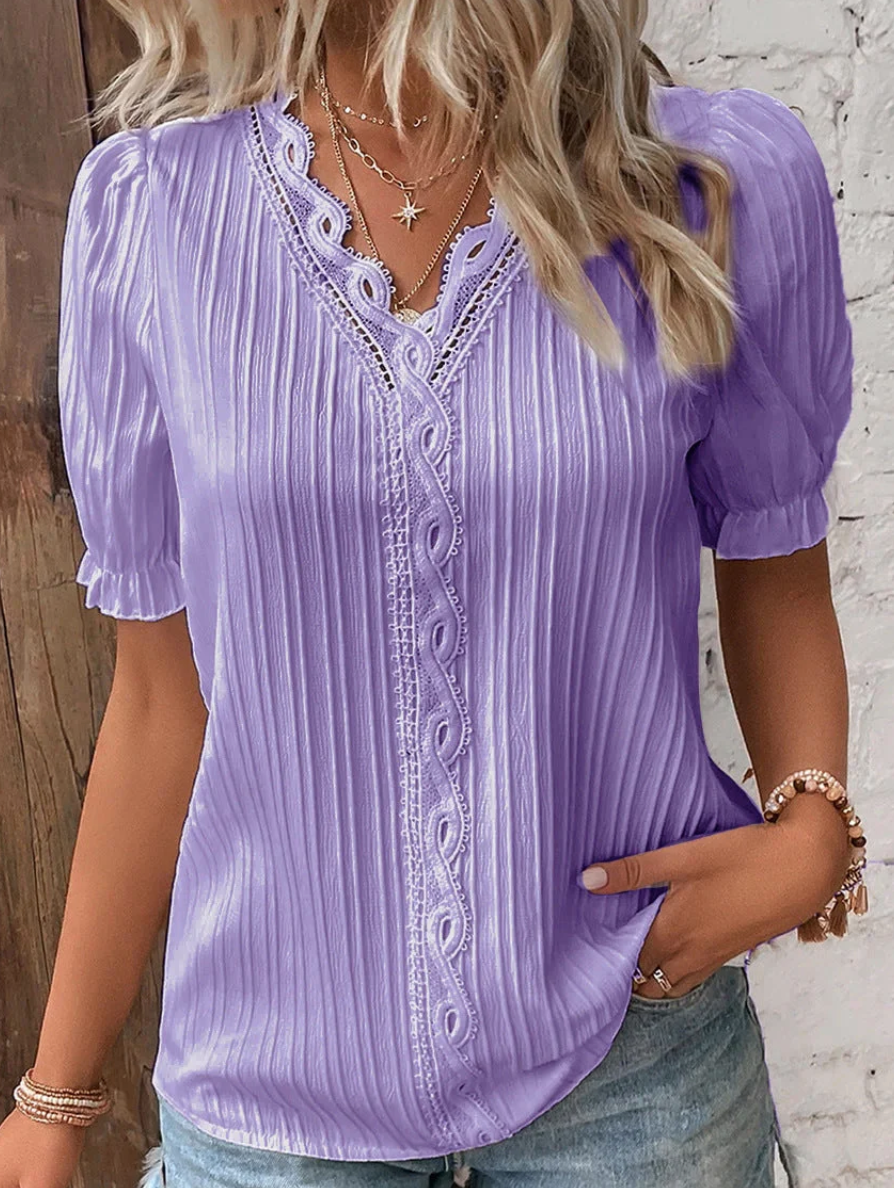 Women's Classic V-Neck Work Blouse