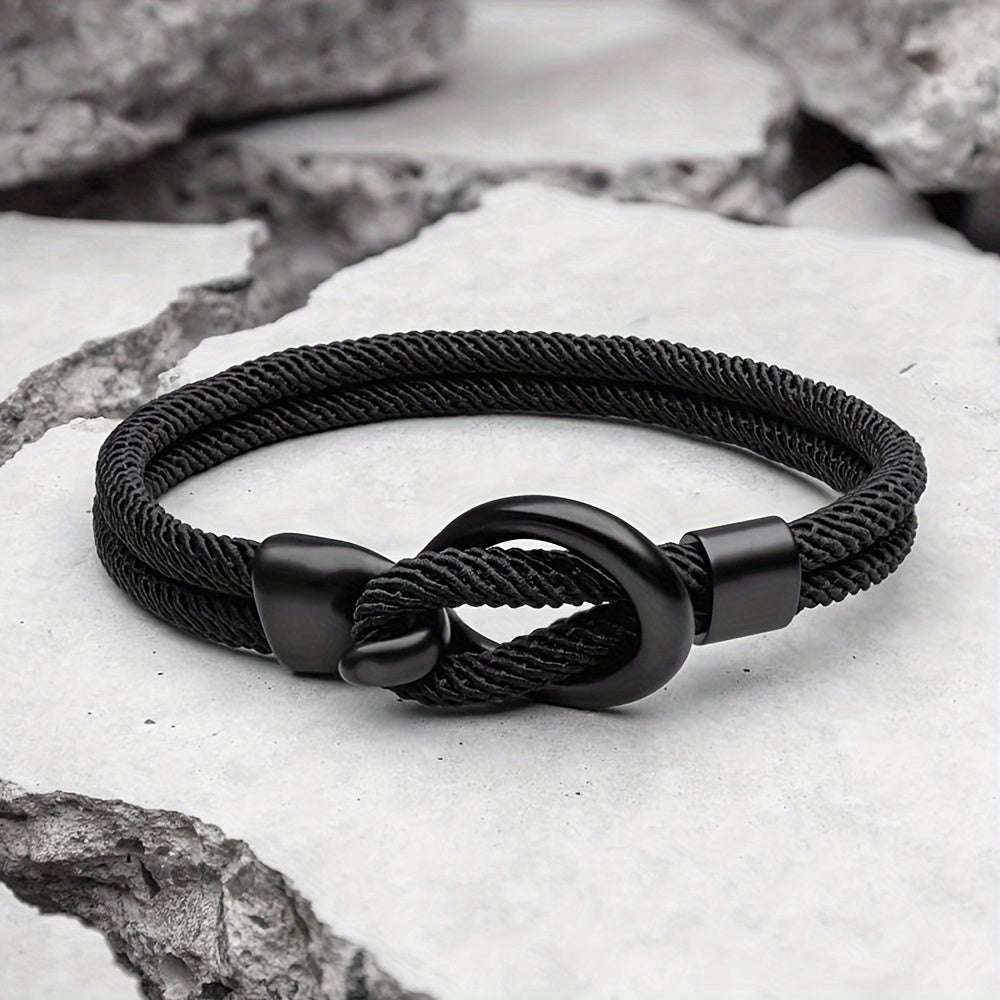 Unique Braided Leather Men's Wristband - ModishWorld