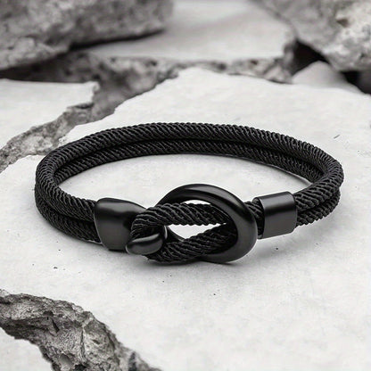 Unique Braided Leather Men's Wristband - ModishWorld
