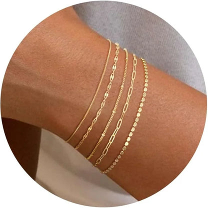 Women's Gold Ankle Bracelet Stack
 - ModishWorld