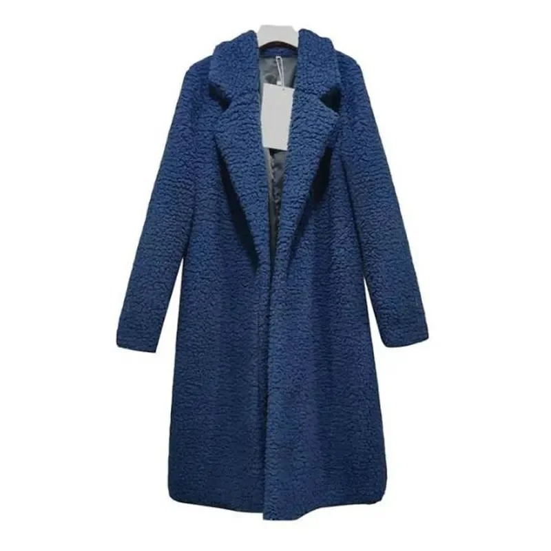 Soft Women's Notch Collar Fuzzy Coat
