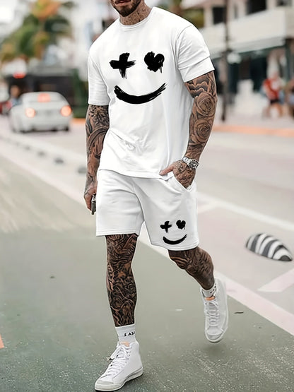 Funny Graphic Tee and Shorts Set for Men - ModishWorld