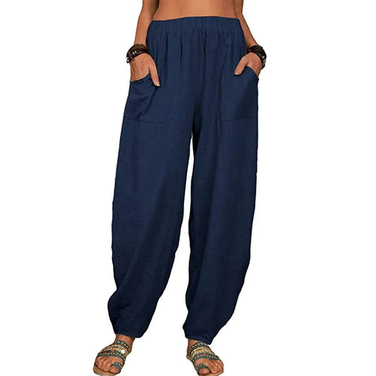 Comfortable Lightweight Women's Summer Linen Pants - ModishWorld