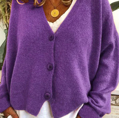 Ladies Open Front V Neck Cardigan Sweater