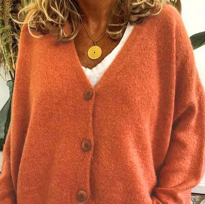 Ladies Open Front V Neck Cardigan Sweater