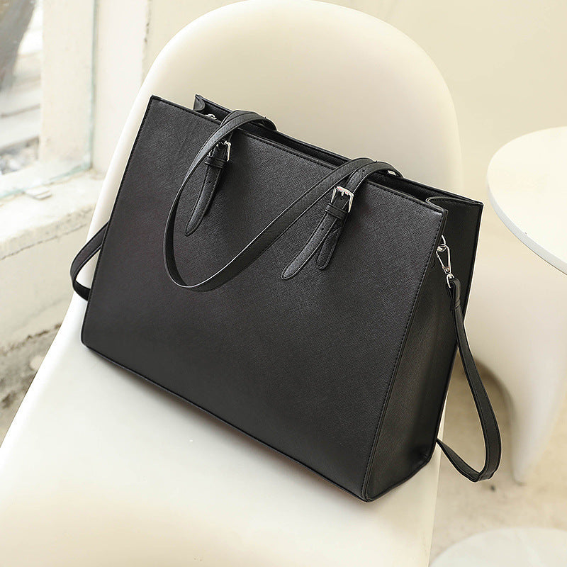 Classic Ladies Leather Laptop Handbag - Simple and Chic