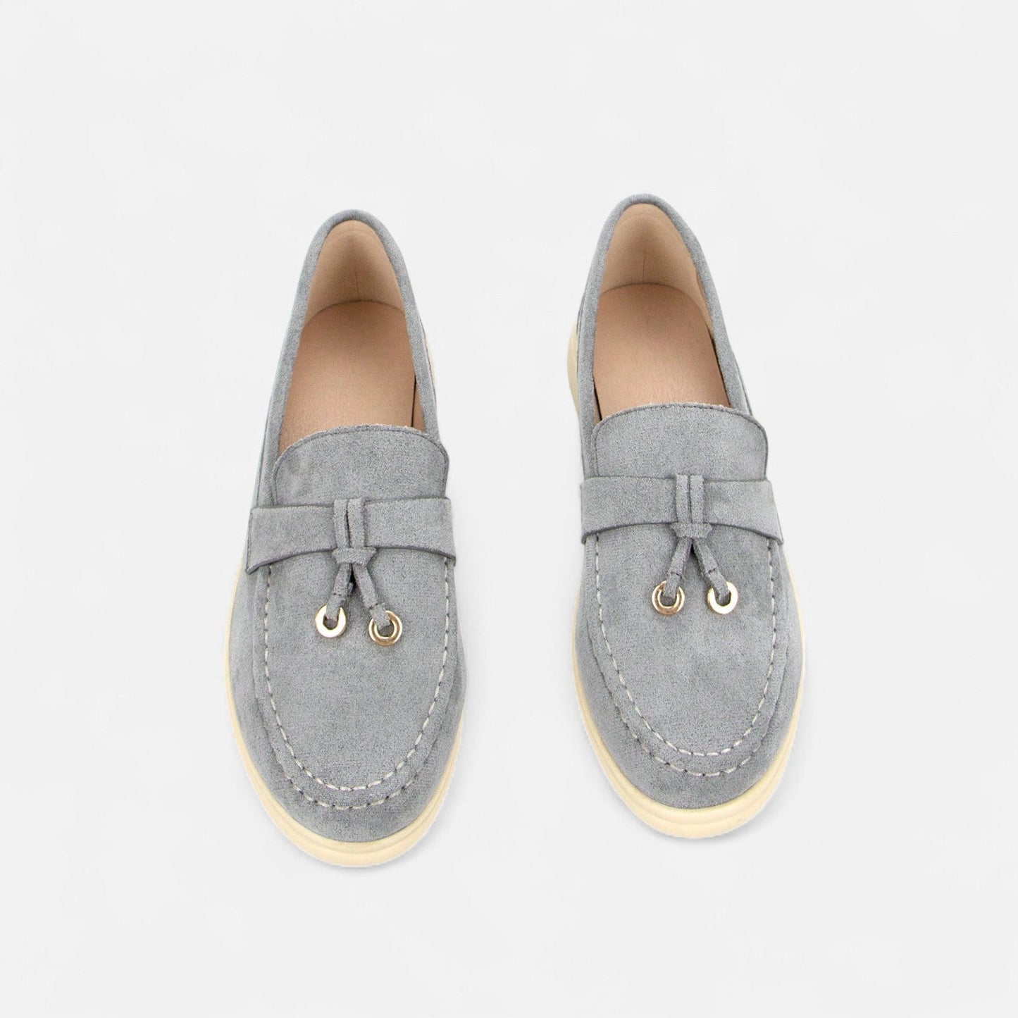 Classic Women's Leather Slip On Shoes - Thick Comfort Sole