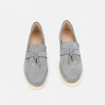 Classic Women's Leather Slip On Shoes - Thick Comfort Sole