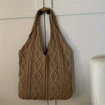 Cozy Chic Knit Tote Handbag - Soft Luxe Design