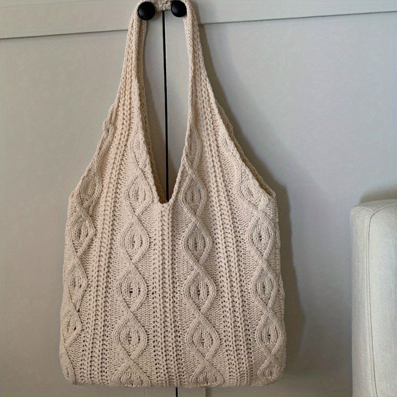 Cozy Chic Knit Tote Handbag - Soft Luxe Design
