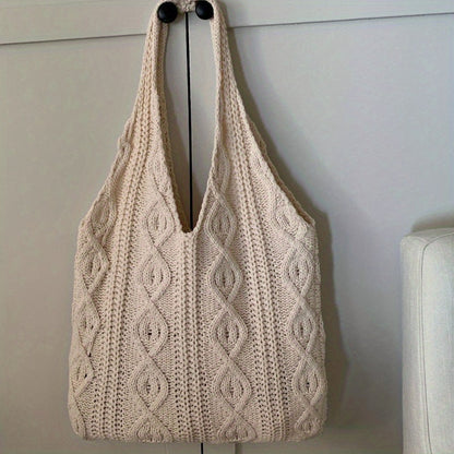 Cozy Chic Knit Tote Handbag - Soft Luxe Design