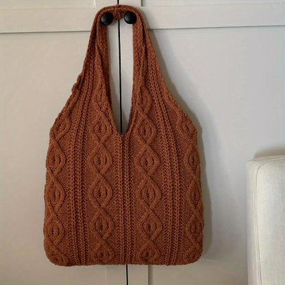 Cozy Chic Knit Tote Handbag - Soft Luxe Design