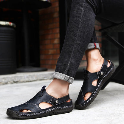 Men's Classic Leather Flip Flop Sandals