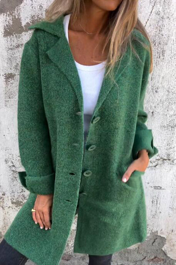 Classic Solid Color Short Trench Coat for Ladies