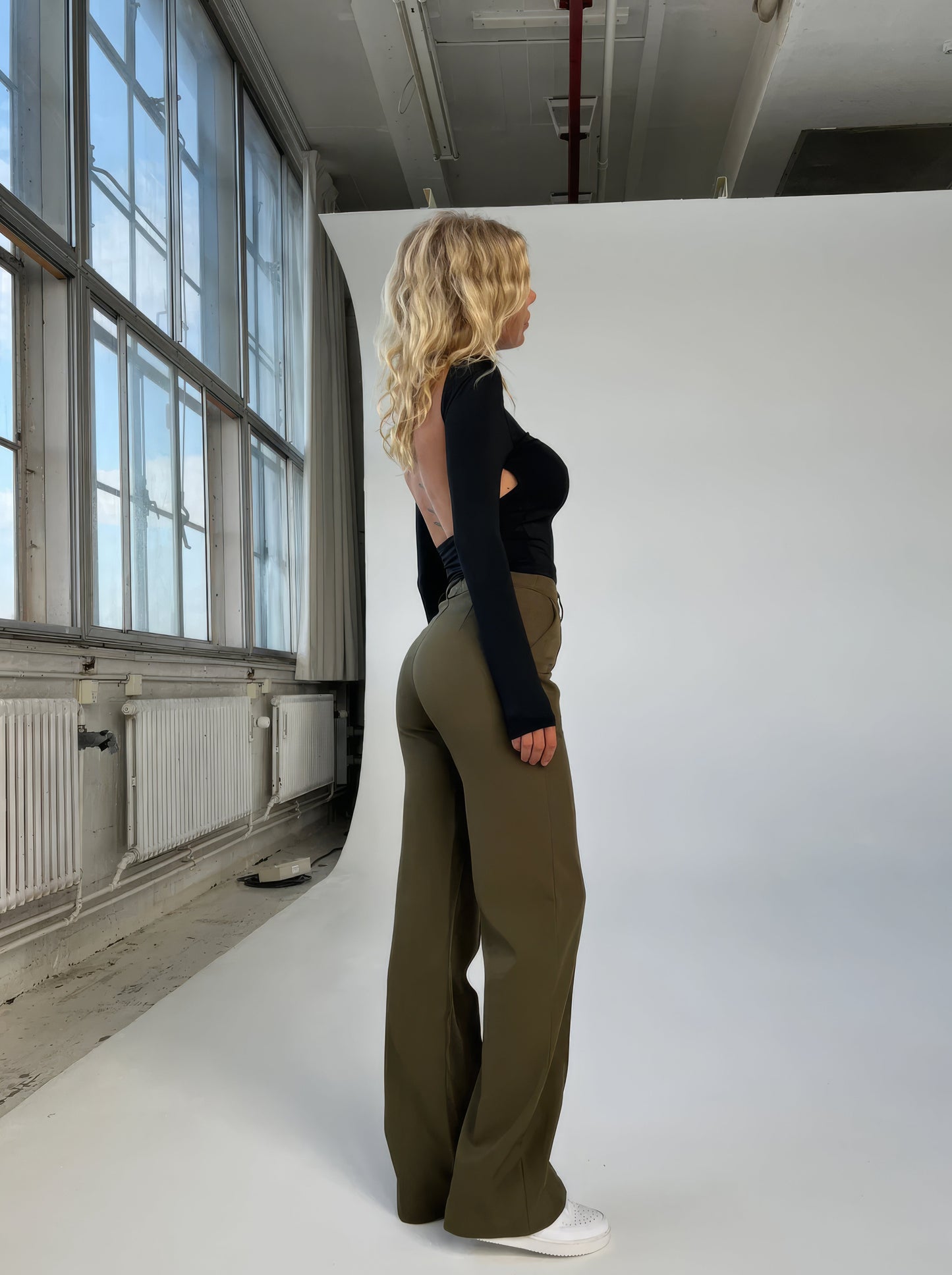 Classic Fit Office Pants - High Waisted Smart Trousers
