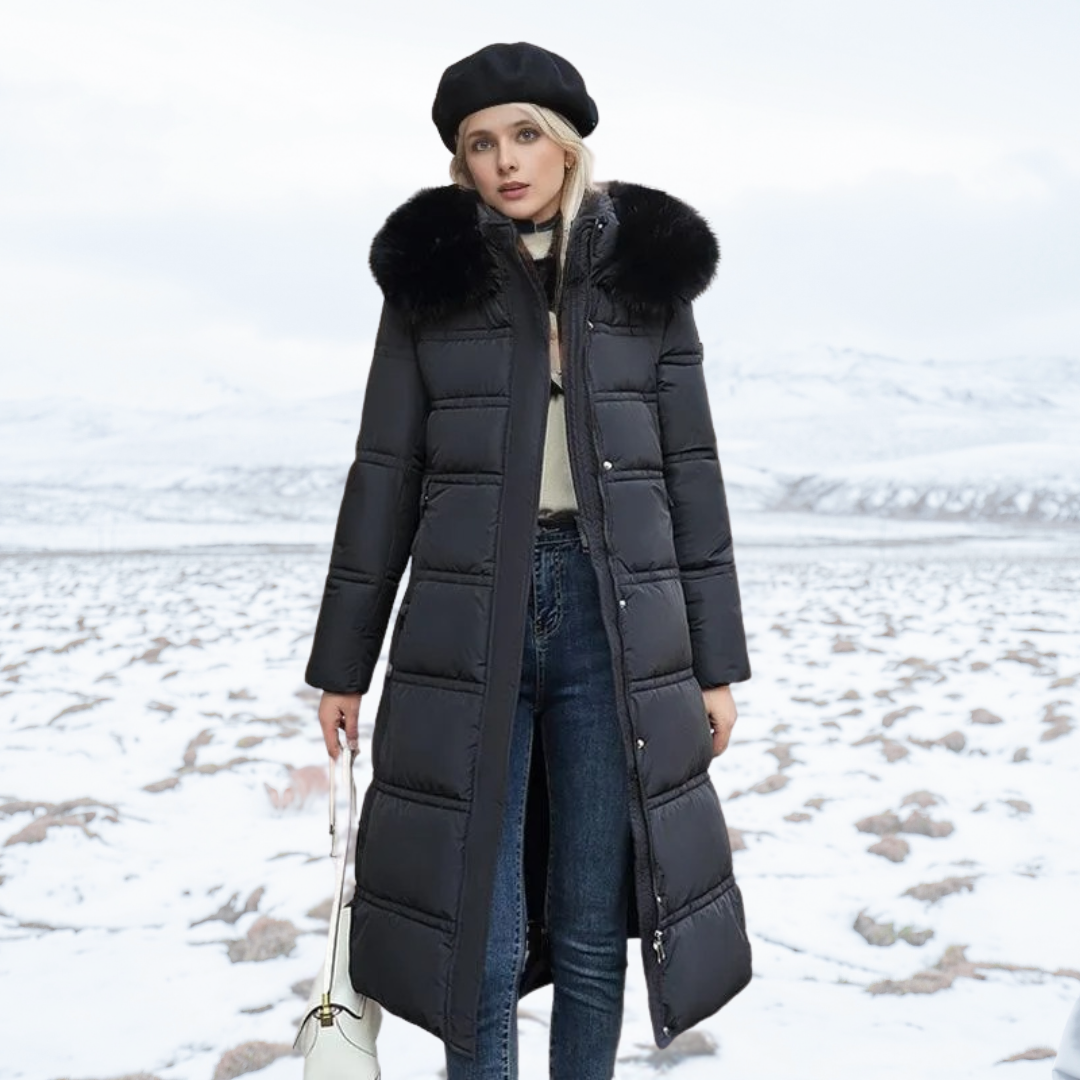 Warm Women's Down Filled Jacket with Adjustable Waist
