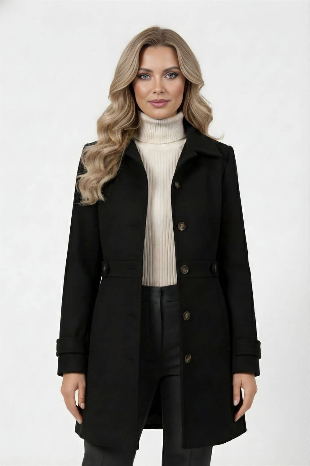 Stylish Women's Classic Button Coat - Modish World