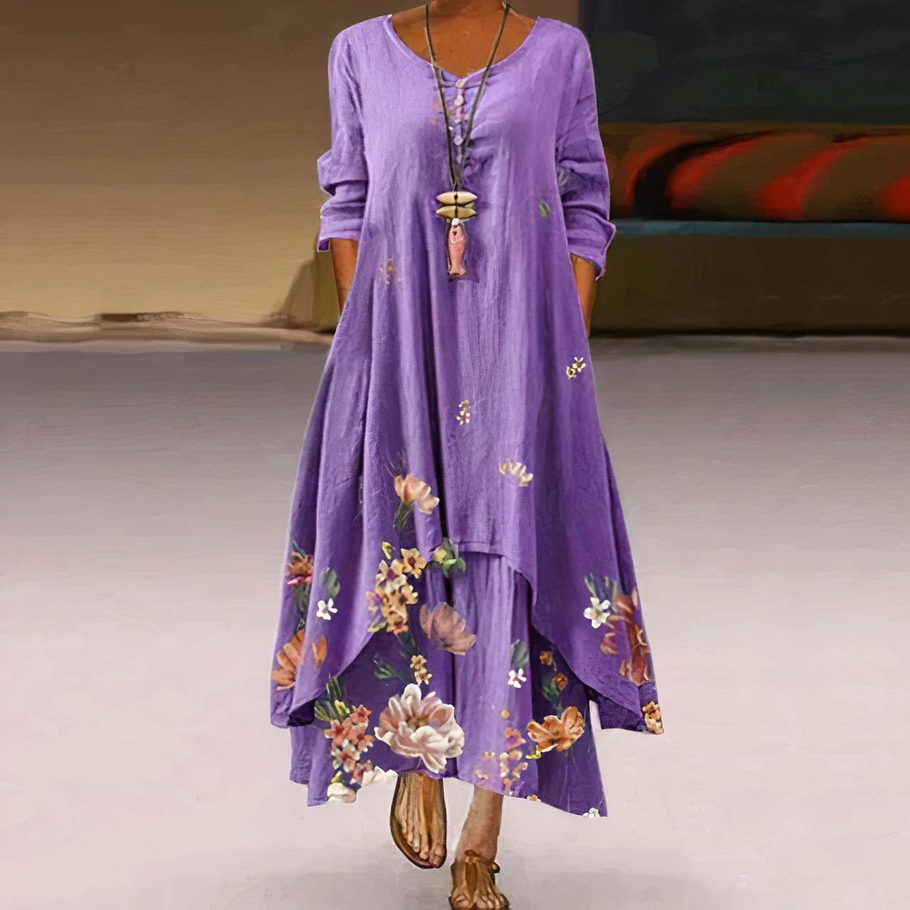 Beautiful Flowy Women's Maxi Floral Dress