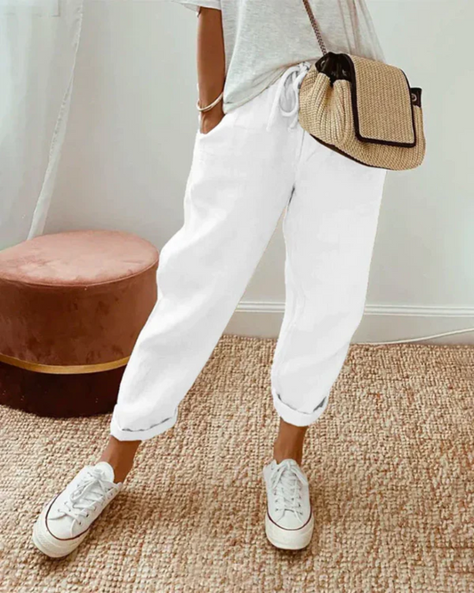 Classic Natural Linen Pants - ModishWorld