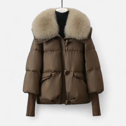 Warm Down Parka with Faux Fur Trim Jacket - Modish World