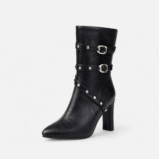 Chic Women's Leather Ankle Boots - Winter Pointed Toe - Modish World