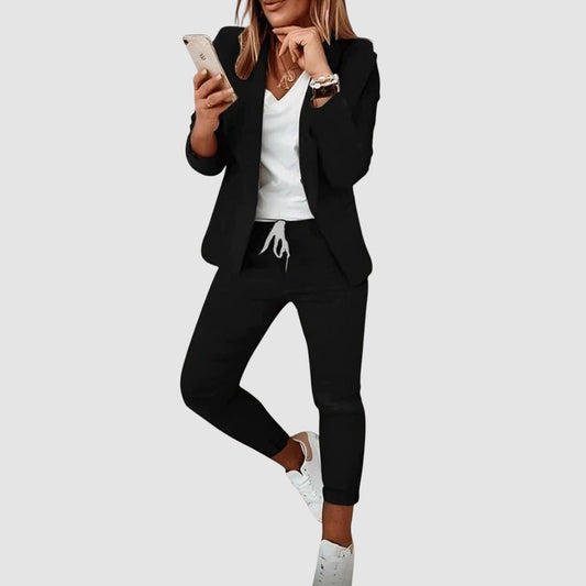 Warm Women's Suit Jacket and Pants Set - ModishWorld