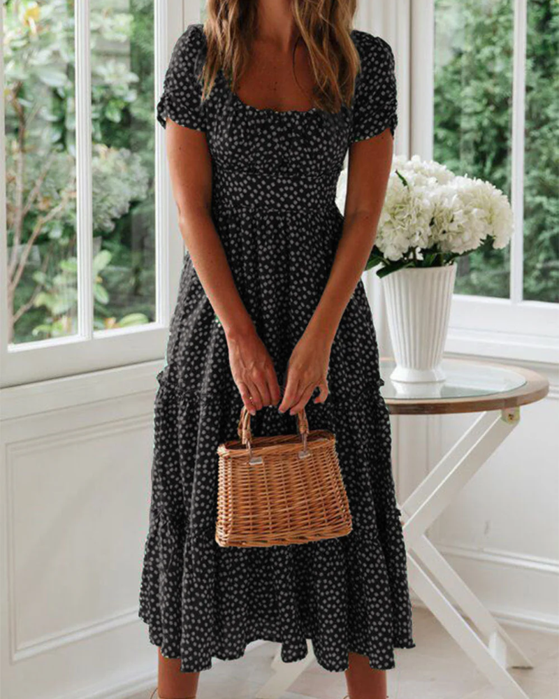 Beautiful Flower Midi Summer Dress