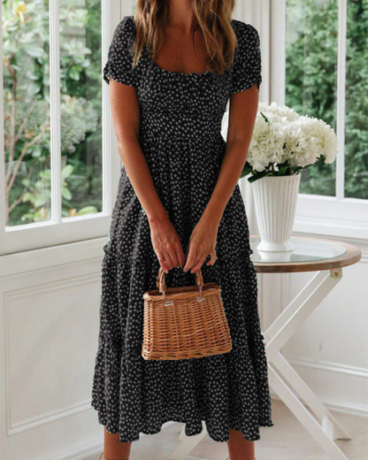 Beautiful Flower Midi Summer Dress