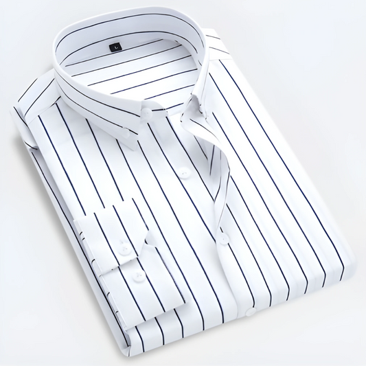 Classic Fit Stripe Button Down Shirt - ModishWorld