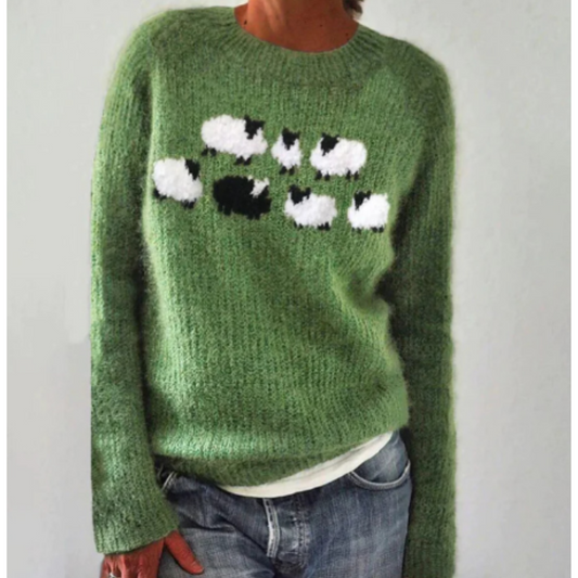 Warm Women's Crew Neck Winter Sweater - ModishWorld