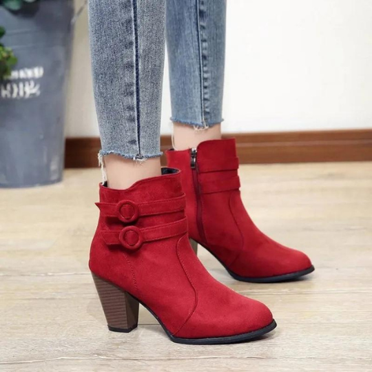 Luxury Suede High Heel Ankle Boots for Women