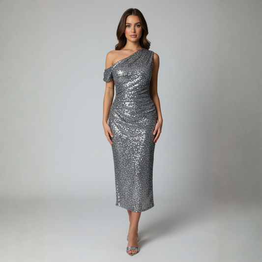 Chic Sequin Off Shoulder Midi Dress for Women - Modish World
