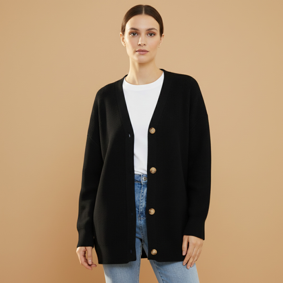 Ladies Open Front V Neck Sweater Cardigan