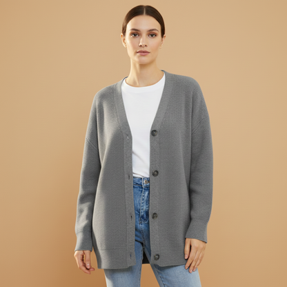 Ladies Open Front V Neck Sweater Cardigan