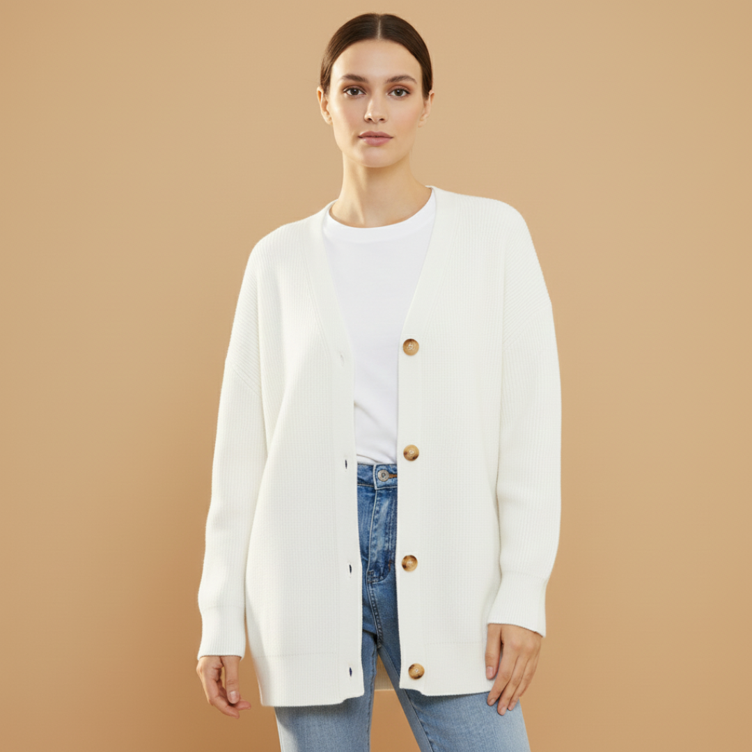 Ladies Open Front V Neck Sweater Cardigan