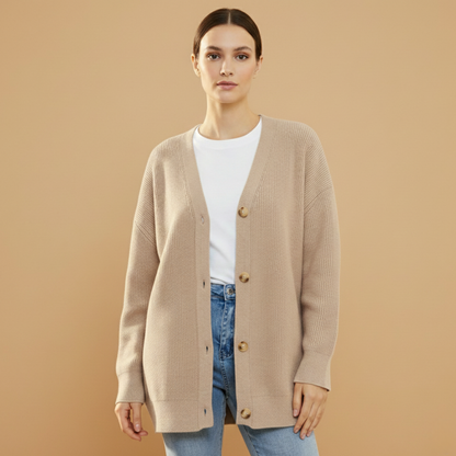 Ladies Open Front V Neck Sweater Cardigan